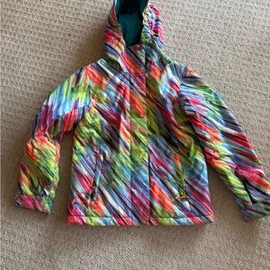 Roxy Multicolor Striped Kids Puffer Jacket